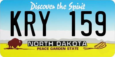 ND license plate KRY159