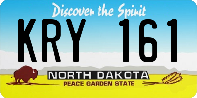 ND license plate KRY161