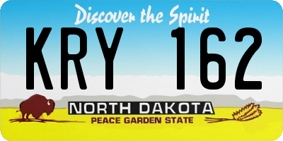 ND license plate KRY162