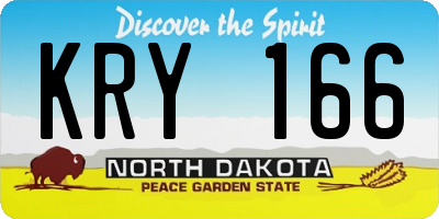 ND license plate KRY166
