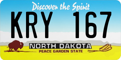 ND license plate KRY167