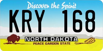ND license plate KRY168