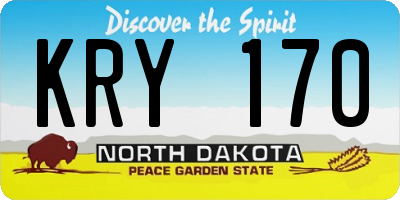 ND license plate KRY170
