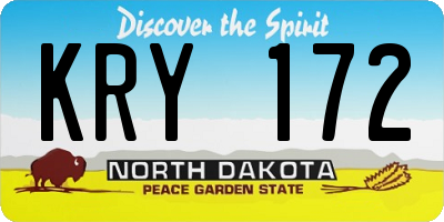 ND license plate KRY172