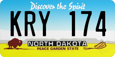 ND license plate KRY174