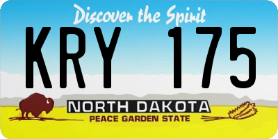 ND license plate KRY175