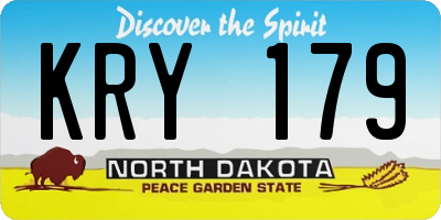 ND license plate KRY179