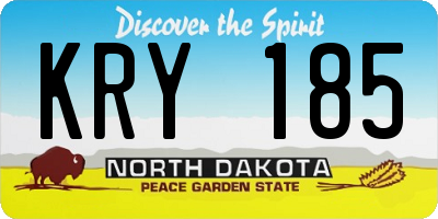 ND license plate KRY185