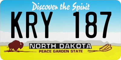 ND license plate KRY187