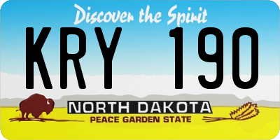 ND license plate KRY190