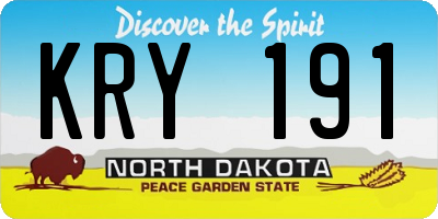 ND license plate KRY191