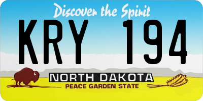 ND license plate KRY194