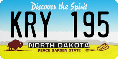 ND license plate KRY195