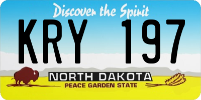 ND license plate KRY197