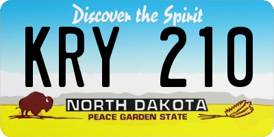ND license plate KRY210
