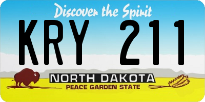 ND license plate KRY211