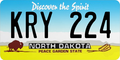 ND license plate KRY224
