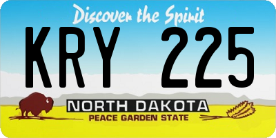 ND license plate KRY225