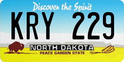 ND license plate KRY229