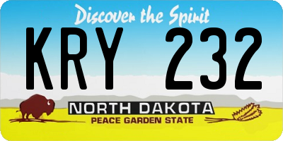 ND license plate KRY232