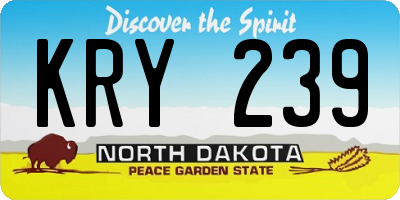 ND license plate KRY239