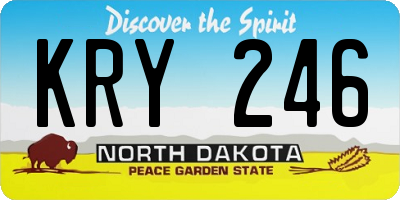 ND license plate KRY246