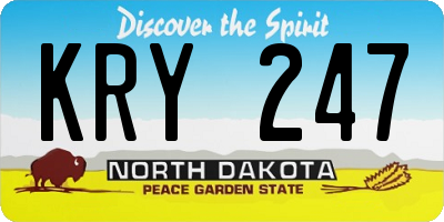 ND license plate KRY247