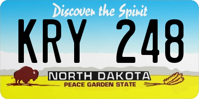 ND license plate KRY248