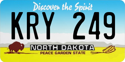 ND license plate KRY249