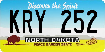 ND license plate KRY252