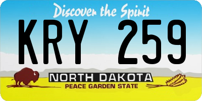 ND license plate KRY259