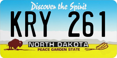 ND license plate KRY261