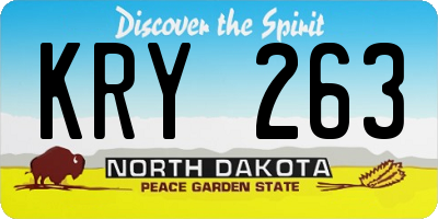 ND license plate KRY263