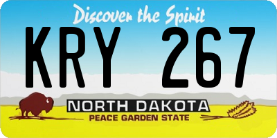 ND license plate KRY267