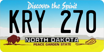 ND license plate KRY270