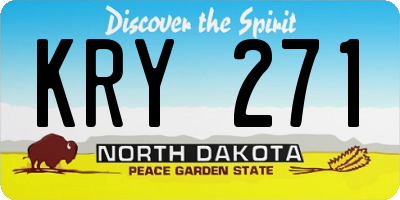 ND license plate KRY271