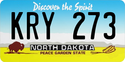 ND license plate KRY273