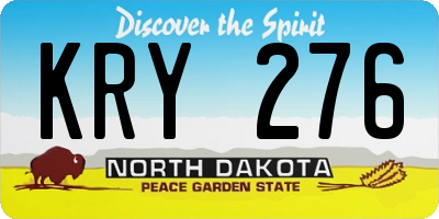 ND license plate KRY276
