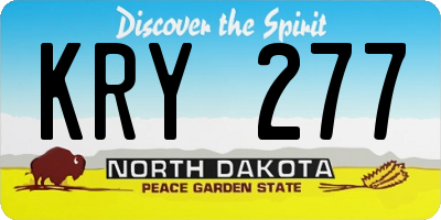 ND license plate KRY277