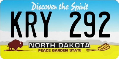 ND license plate KRY292