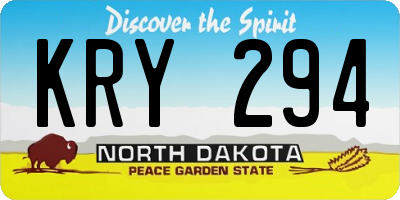 ND license plate KRY294