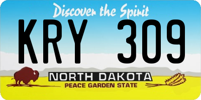 ND license plate KRY309