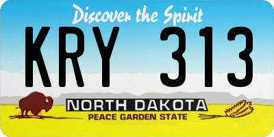 ND license plate KRY313