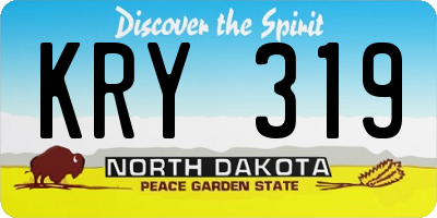 ND license plate KRY319