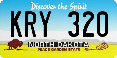 ND license plate KRY320