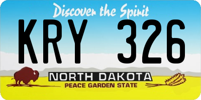 ND license plate KRY326