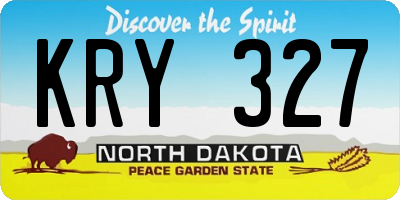 ND license plate KRY327