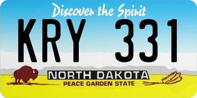 ND license plate KRY331