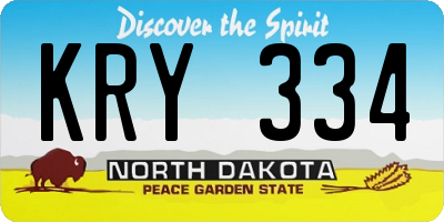 ND license plate KRY334