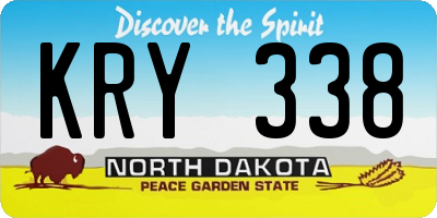 ND license plate KRY338